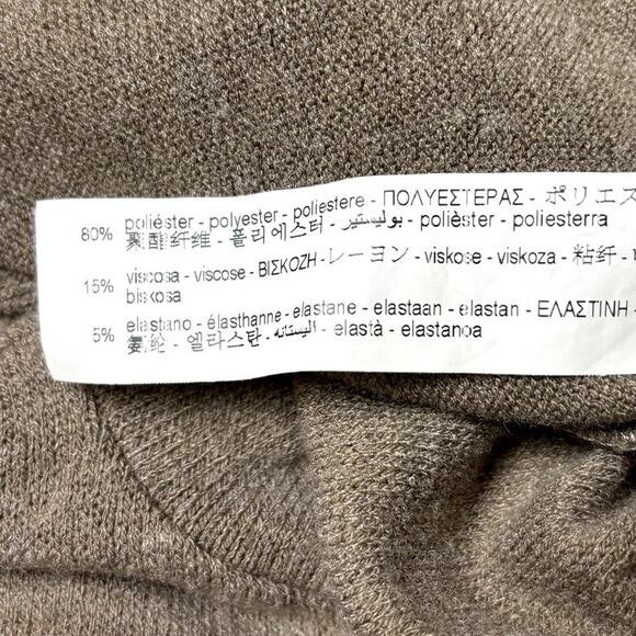 Zara Knit Mock Neck Tiered Peasant Style Brown Puff Sleeve Midi Dress Size Large - Picture 7 of 7